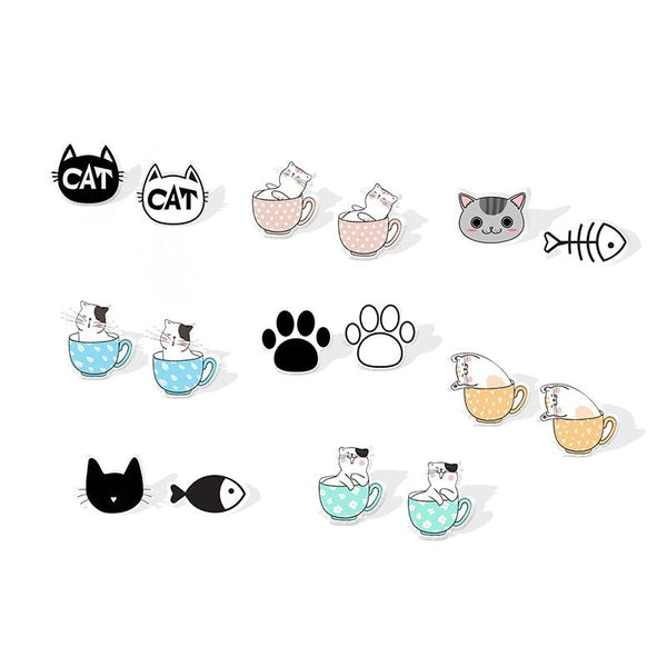 Cat Acrylic Stud Earring 29918607