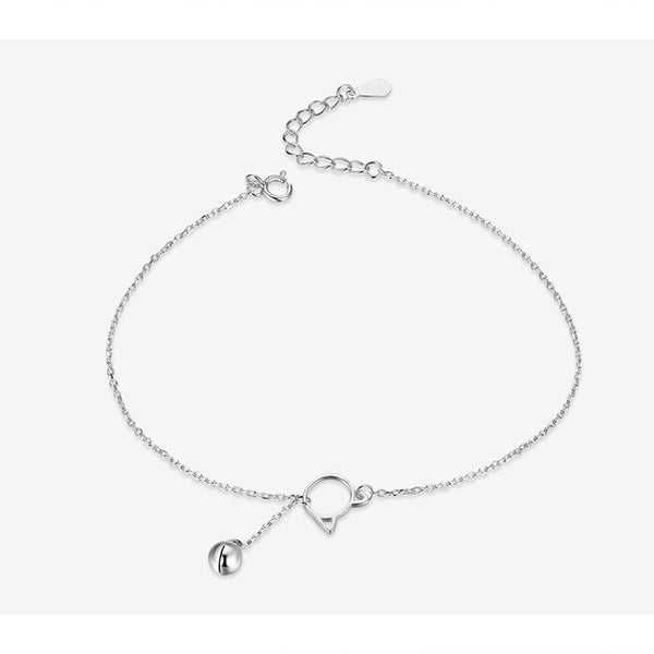 925 Sterling Silver Cute Cat Anklet CQT003