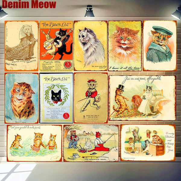 Cat Vintage Metal Tin Signs Home Wall Deco N306