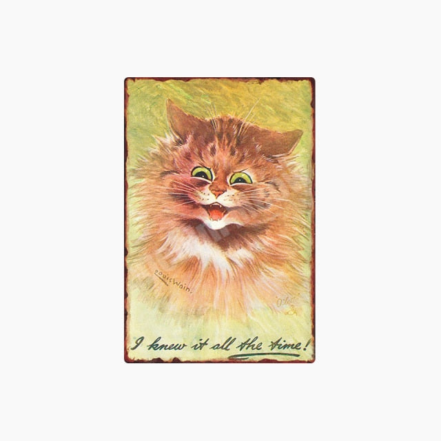 Cat Vintage Metal Tin Signs Home Wall Deco N306