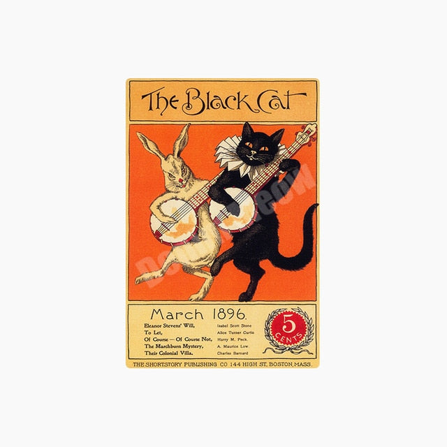 Cat Vintage Metal Tin Signs Home Wall Deco N306