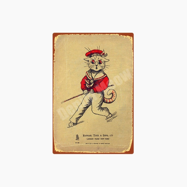 Cat Vintage Metal Tin Signs Home Wall Deco N306