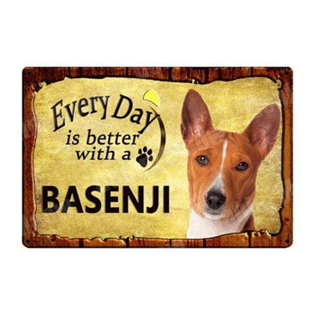 WARNING Overly Affectionate Pet on Duty Vintage Metal Tin Signs Home Wall Deco N335
