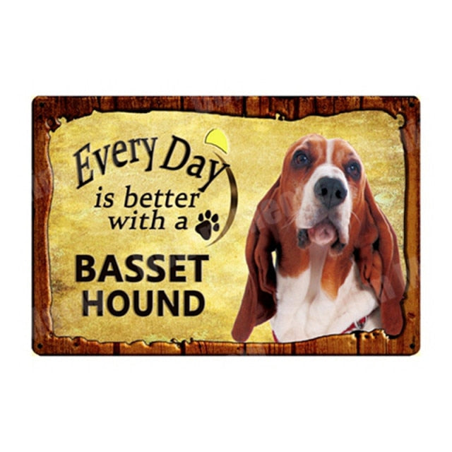 WARNING Overly Affectionate Pet on Duty Vintage Metal Tin Signs Home Wall Deco N335