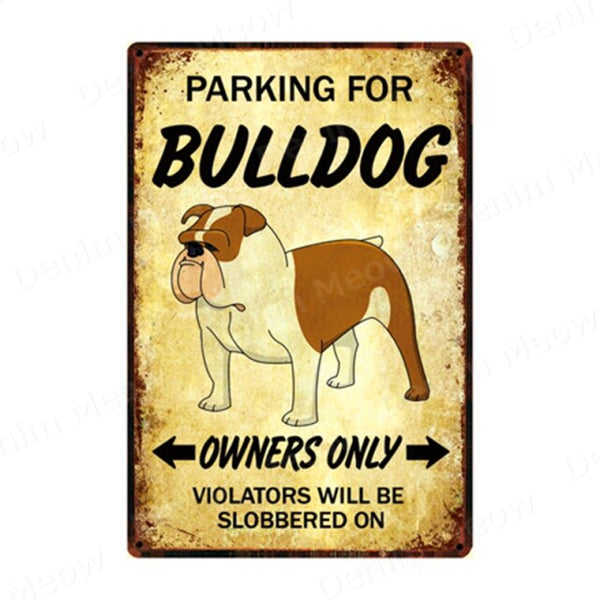 Parking for Dog Vintage Metal Tin Sign Home Wall Deco N357