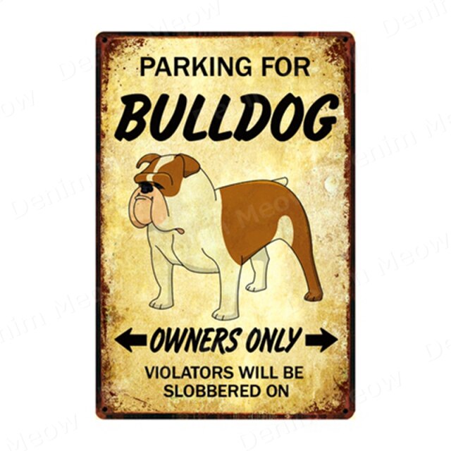 Parking for Dog Vintage Metal Tin Sign Home Wall Deco N357