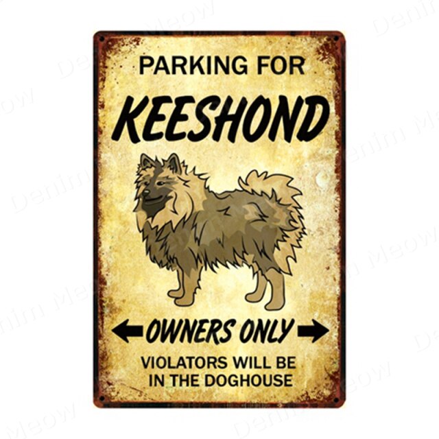 Parking for Dog Vintage Metal Tin Sign Home Wall Deco N357