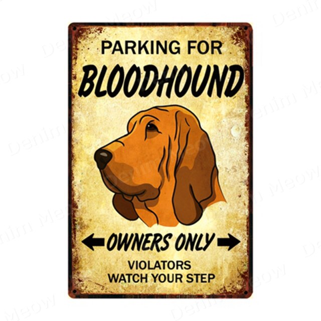 Parking for Dog Vintage Metal Tin Sign Home Wall Deco N357