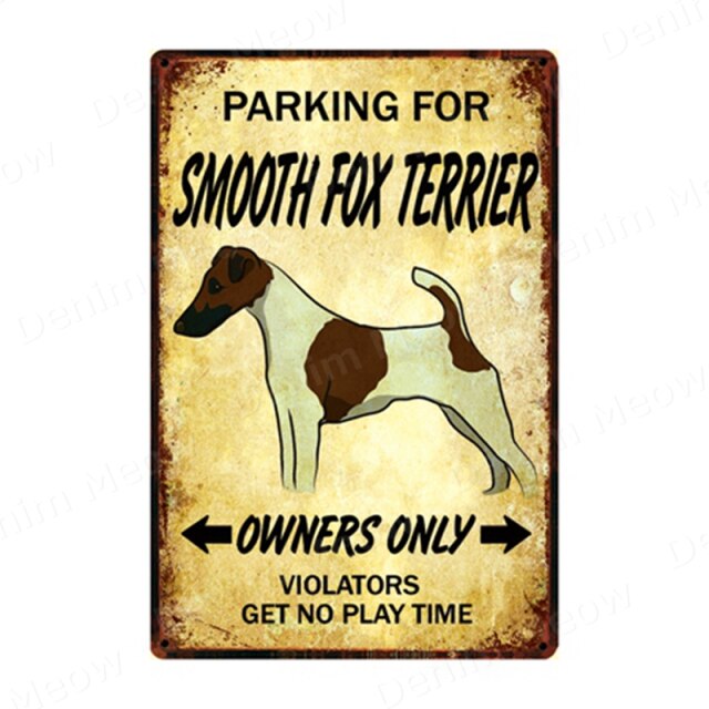 Parking for Dog Vintage Metal Tin Sign Home Wall Deco N357