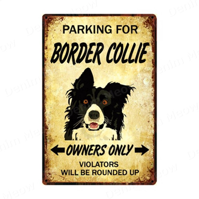 Parking for Dog Vintage Metal Tin Sign Home Wall Deco N357
