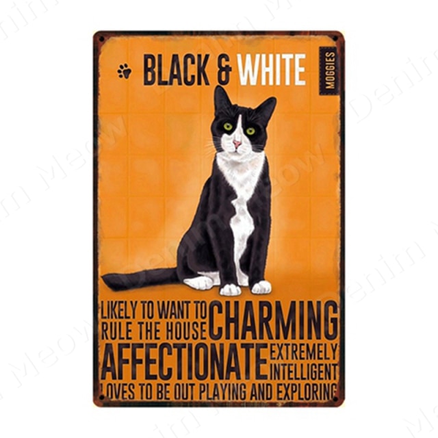 Lovely Cat Retro Metal Tin Sign Home Wall Deco N359
