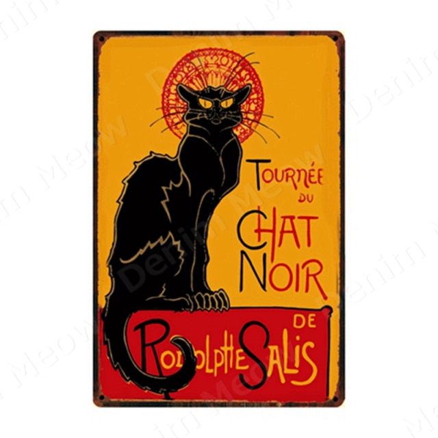 Lovely Cat Retro Metal Tin Sign Home Wall Deco N359
