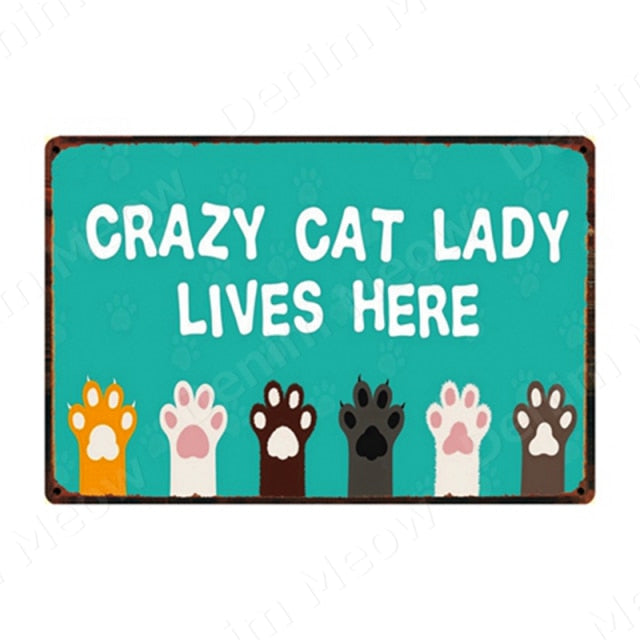 Lovely Cat Retro Metal Tin Sign Home Wall Deco N359