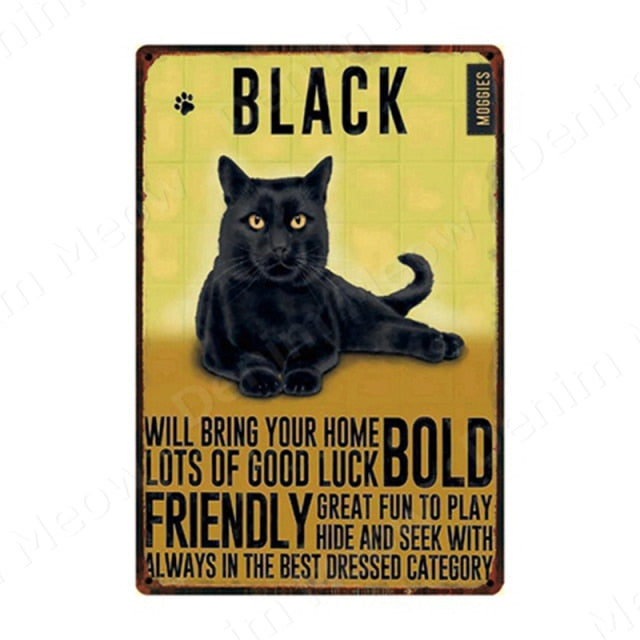Lovely Cat Retro Metal Tin Sign Home Wall Deco N359