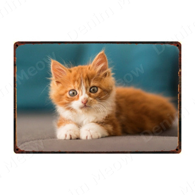 Lovely Cat Retro Metal Tin Sign Home Wall Deco N359