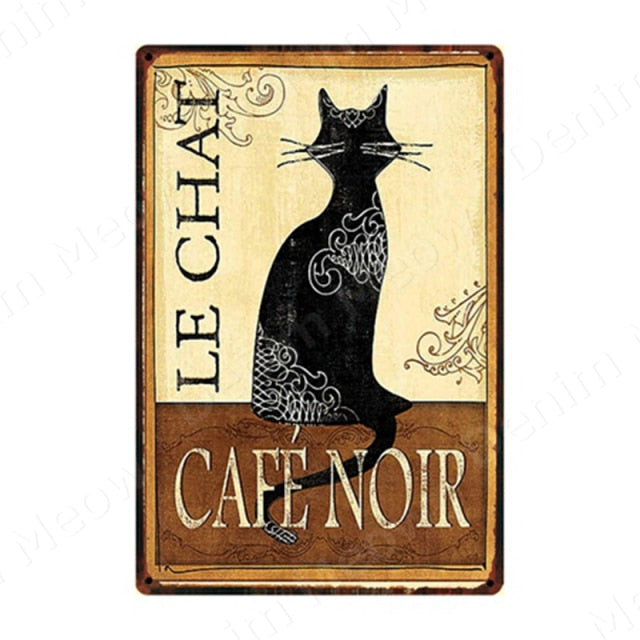 Lovely Cat Retro Metal Tin Sign Home Wall Deco N359