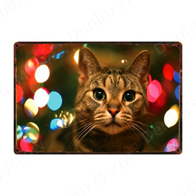 Lovely Cat Retro Metal Tin Sign Home Wall Deco N359