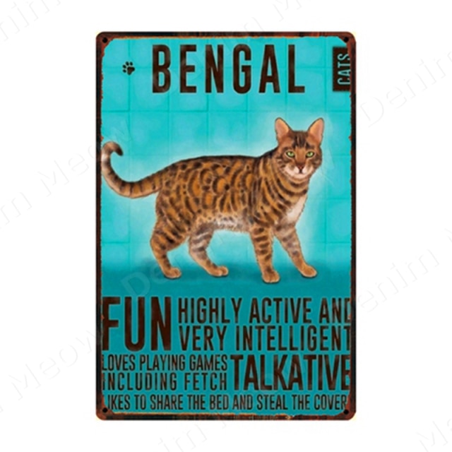 Lovely Cat Retro Metal Tin Sign Home Wall Deco N359