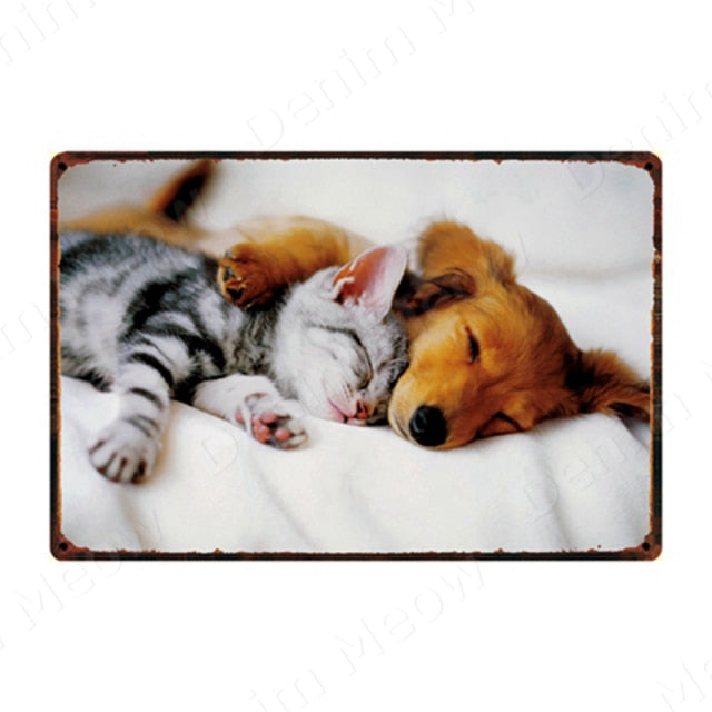 Lovely Cat Retro Metal Tin Sign Home Wall Deco N359