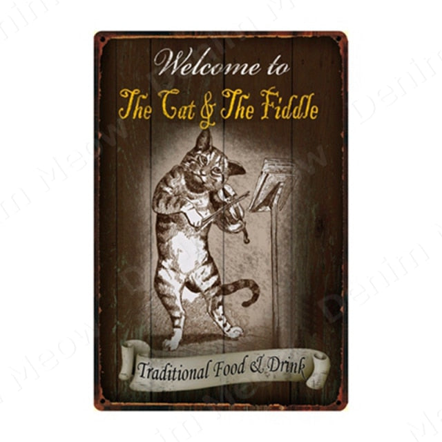 Lovely Cat Retro Metal Tin Sign Home Wall Deco N359