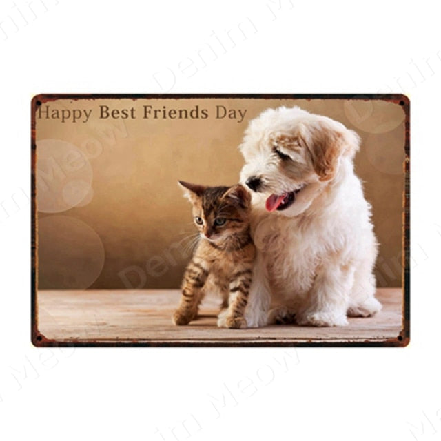 Lovely Cat Retro Metal Tin Sign Home Wall Deco N359