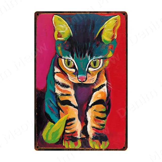 Lovely Cat Retro Metal Tin Sign Home Wall Deco N359