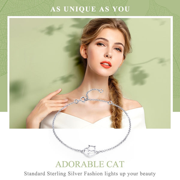 925 Sterling Silver Lucky Cat Bracelet FIB102