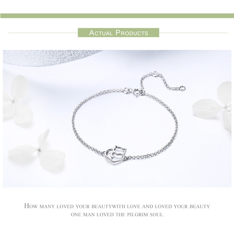 925 Sterling Silver Lucky Cat Bracelet FIB102