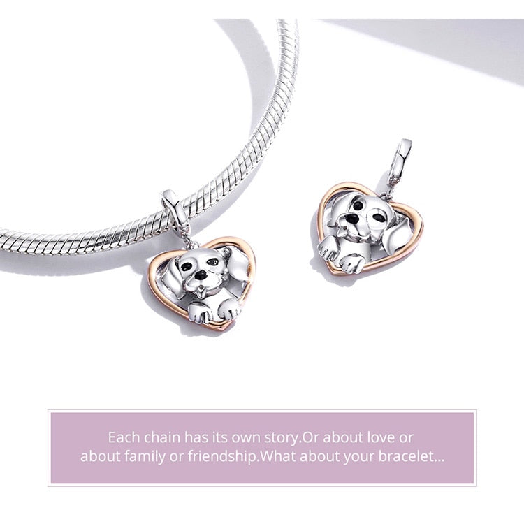 925 Sterling Silver Heart Shape Charm CQC1611