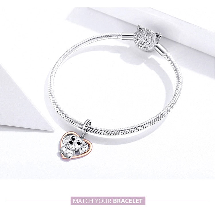 925 Sterling Silver Heart Shape Charm CQC1611