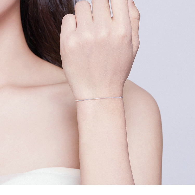 925 Sterling Silver Simple Bracelet Jewelry FIB153