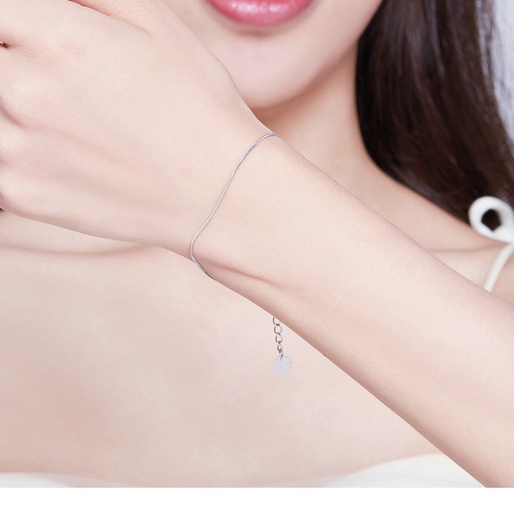 925 Sterling Silver Simple Bracelet Jewelry FIB153