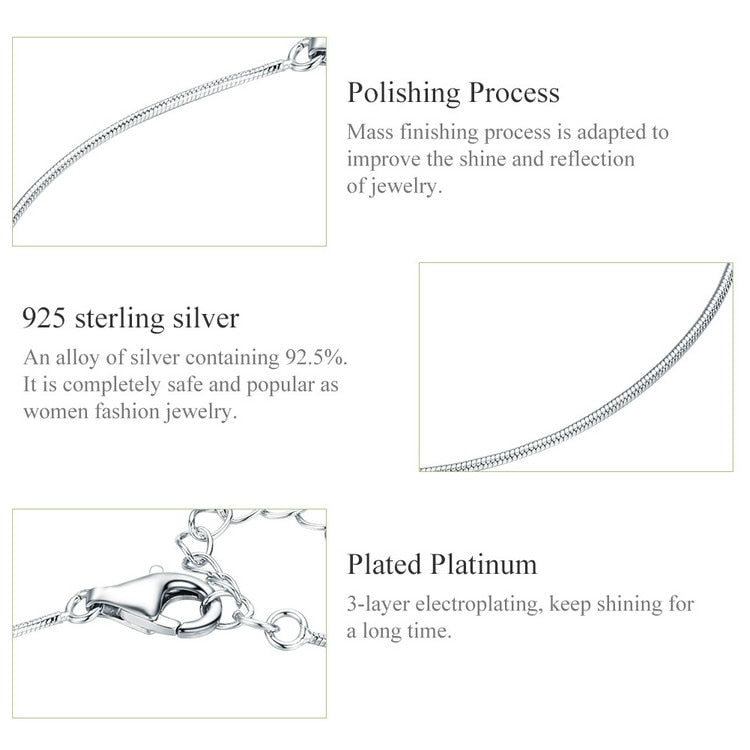 925 Sterling Silver Simple Bracelet Jewelry FIB153