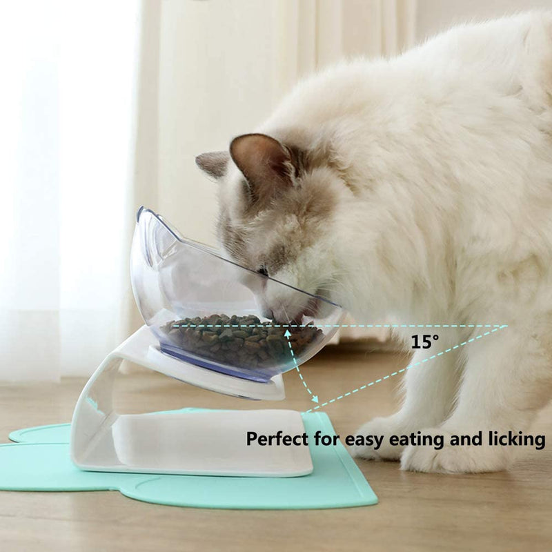 Elevated Transparent Double Cat Bowl