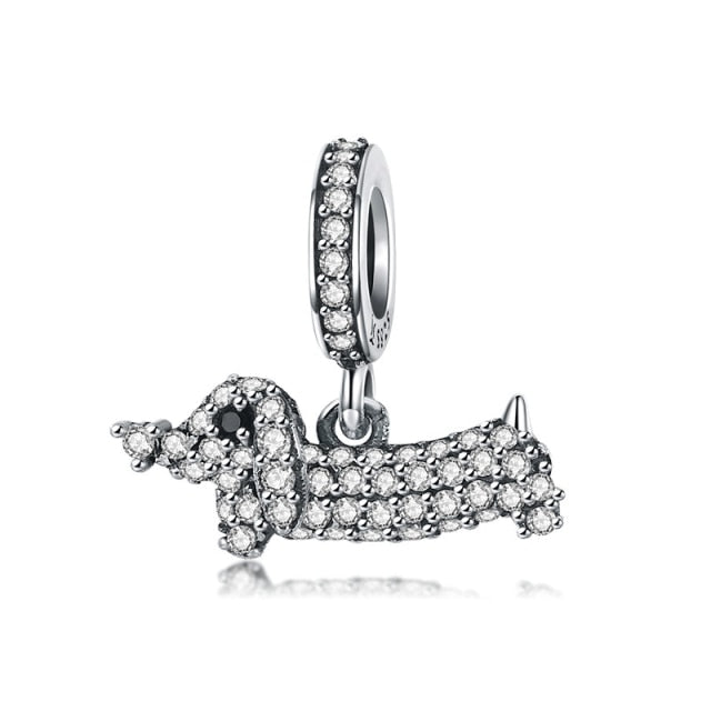 925 Sterling Silver Dog Charm for Bracelet/Pendant