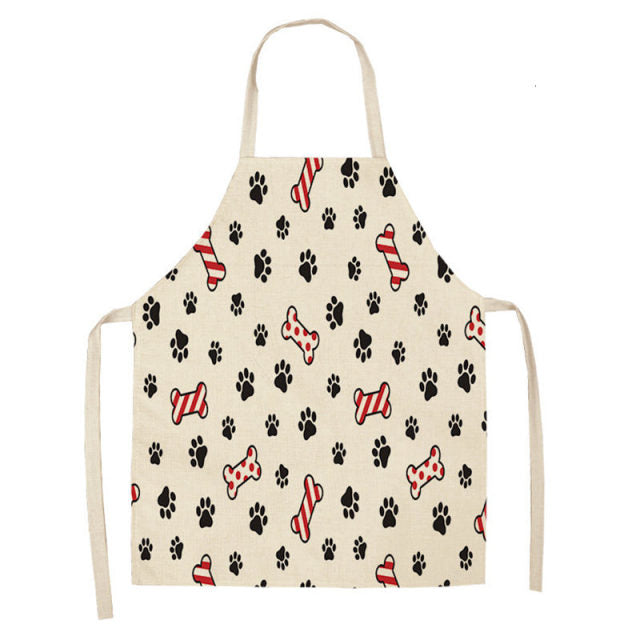 Bulldog Dachshund Cotton Linen Printed Kitchen Apron WQ0037