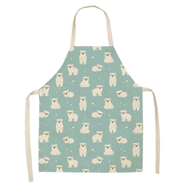 Bulldog Dachshund Cotton Linen Printed Kitchen Apron WQ0037