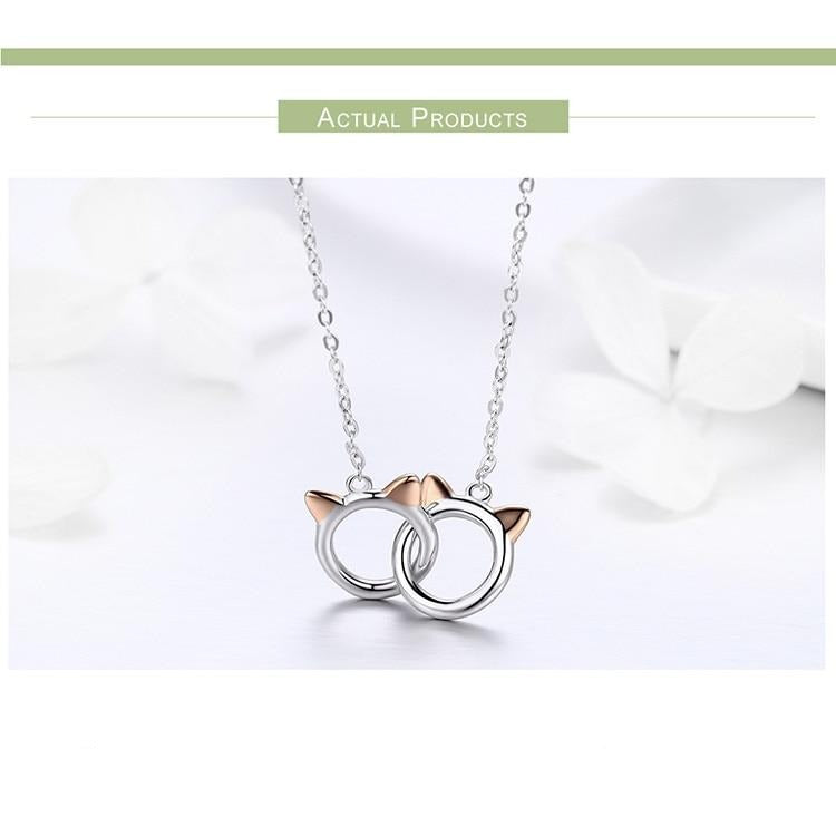 925 Sterling Silver Cat Pendant Necklace CQN252