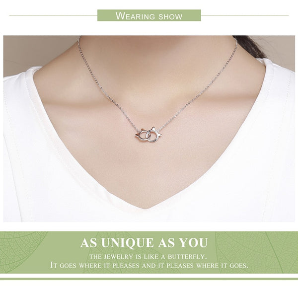 925 Sterling Silver Cat Pendant Necklace CQN252