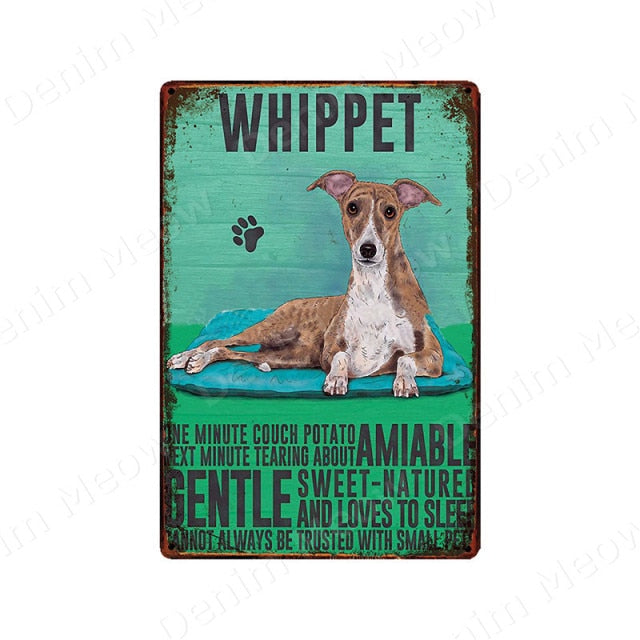 Multi Dog Vintage Metal Tin Signs Home Wall Deco N356