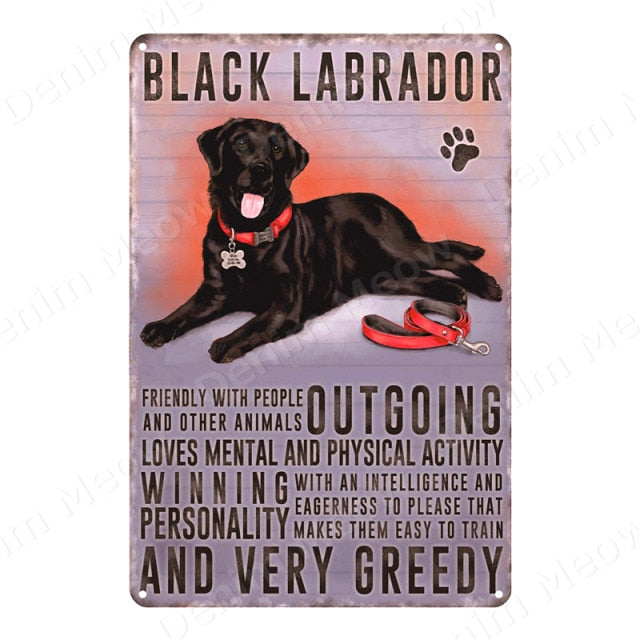 Multi Dog Vintage Metal Tin Signs Home Wall Deco N356