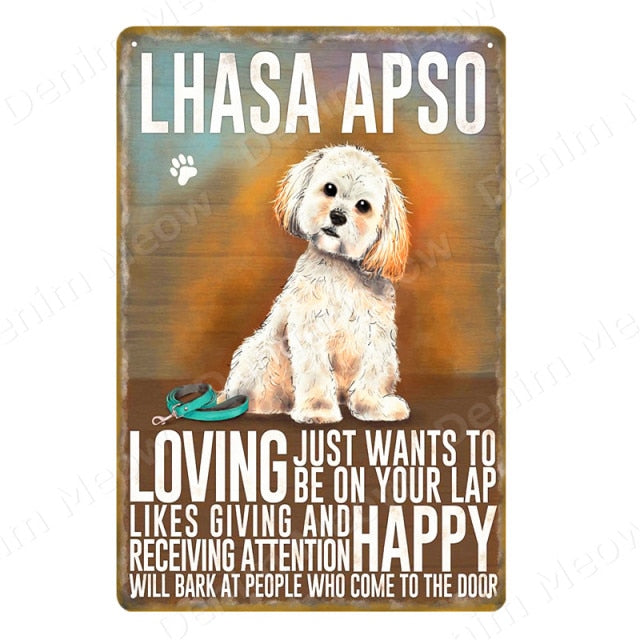 Multi Dog Vintage Metal Tin Signs Home Wall Deco N356