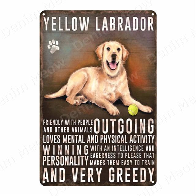 Multi Dog Vintage Metal Tin Signs Home Wall Deco N356