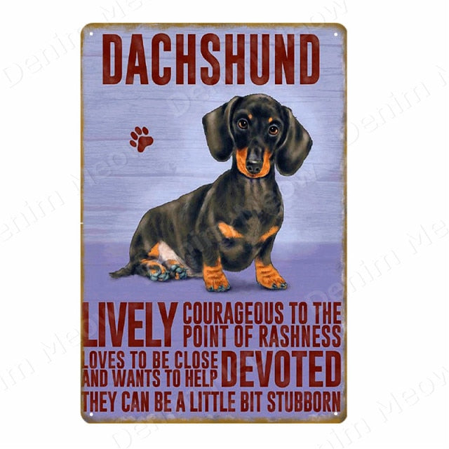 Multi Dog Vintage Metal Tin Signs Home Wall Deco N356