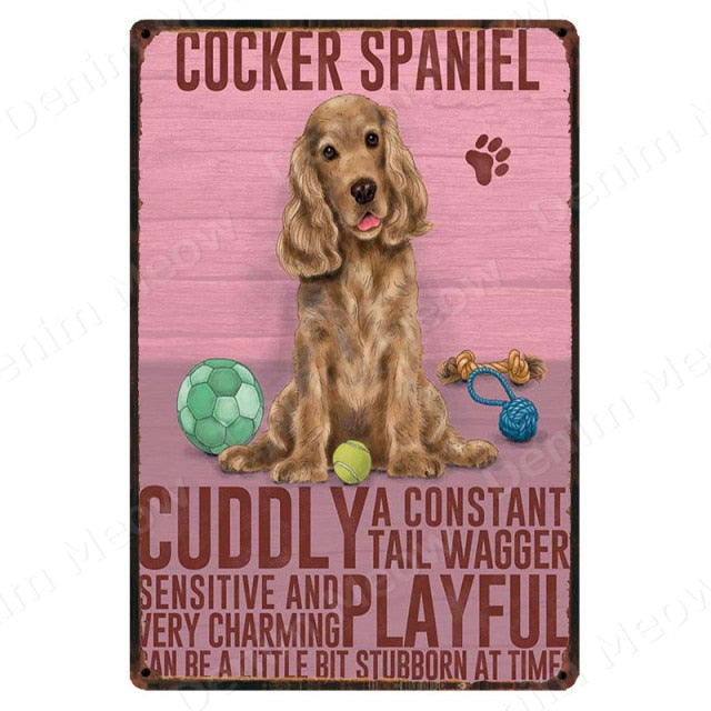 Multi Dog Vintage Metal Tin Signs Home Wall Deco N356
