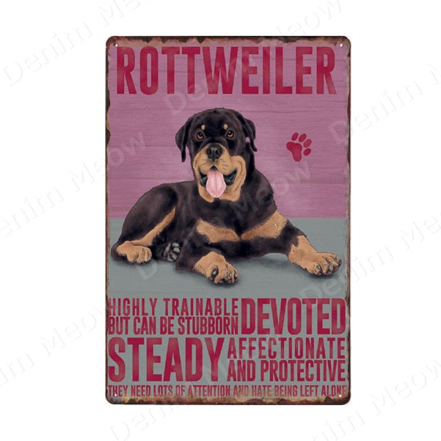 Multi Dog Vintage Metal Tin Signs Home Wall Deco N356