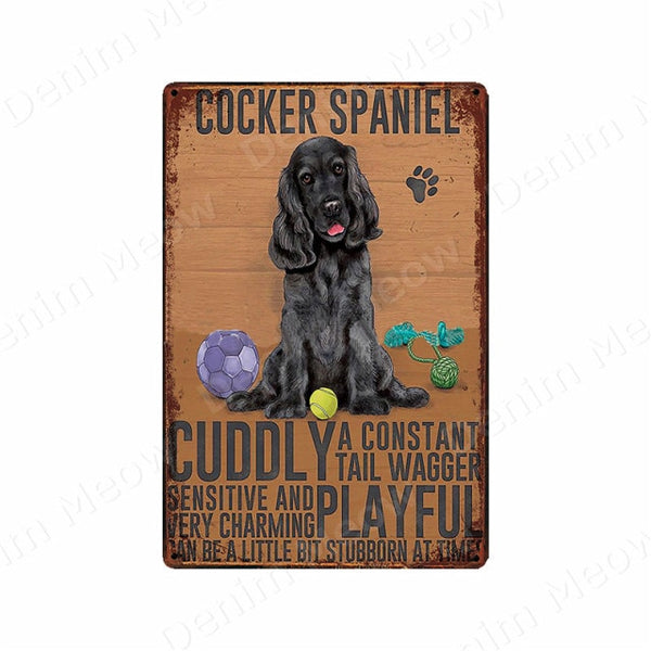 Multi Dog Vintage Metal Tin Signs Home Wall Deco N356