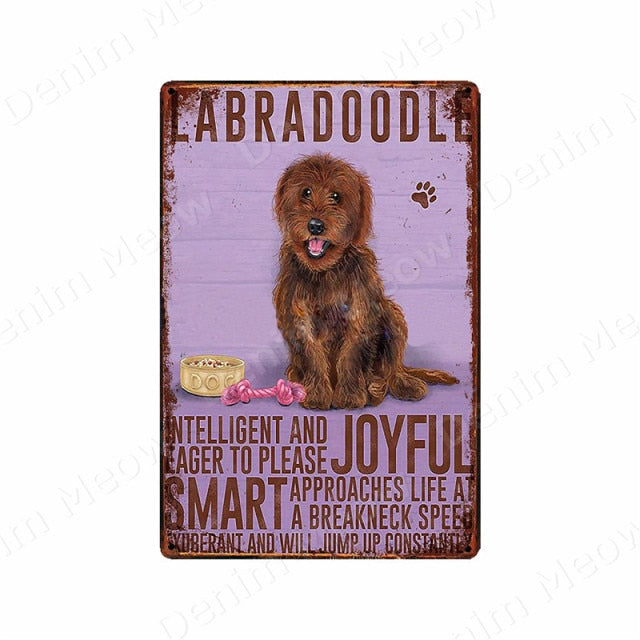 Multi Dog Vintage Metal Tin Signs Home Wall Deco N356