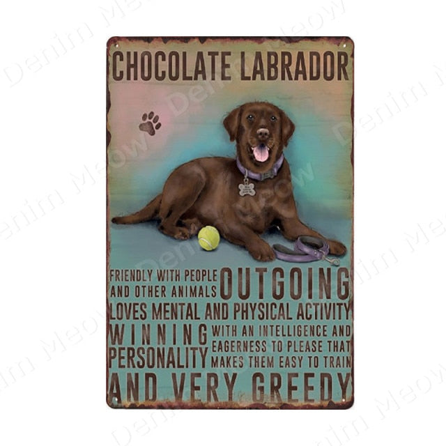 Multi Dog Vintage Metal Tin Signs Home Wall Deco N356