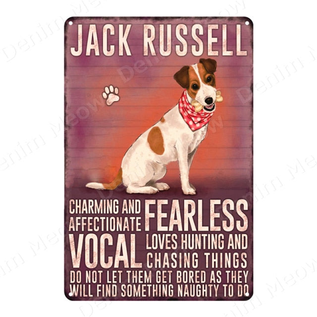 Multi Dog Vintage Metal Tin Signs Home Wall Deco N356